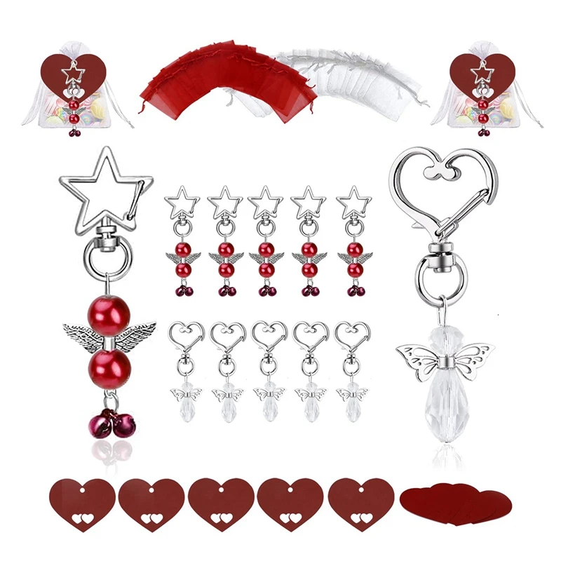 

Practical 30 Sets Angel Keychains Wedding Favors Guardian Angel Guest Return Gifts for Christening Baby Shower Birthday Giveaway