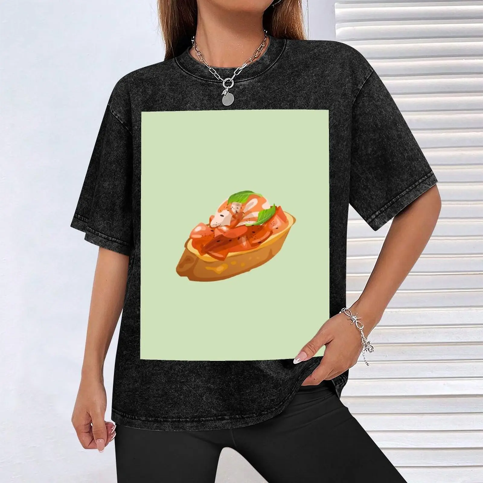 Фото Футболка Spicy Prawn Bruschetta, базовая однотонная футболка для весны и лета №4