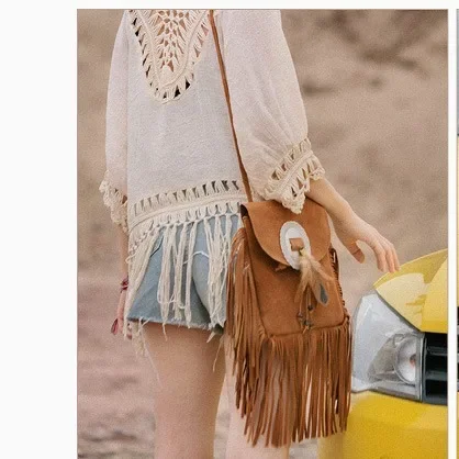 Мечтательная мексиканская сумка на одно плечо с бахромой повседневная для
