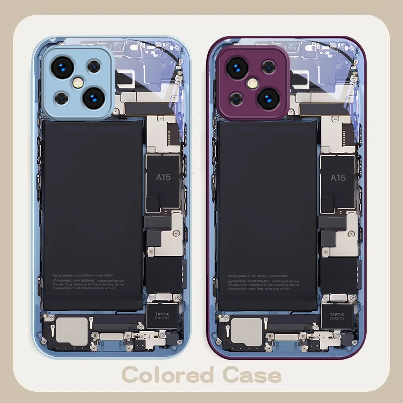 Blue border circuit board For Find X5 X3 Lite Reno 6 4Z 5G OPPO A72 79 73 58 A54S OnePlus Nord N200 Tempered glass phone case