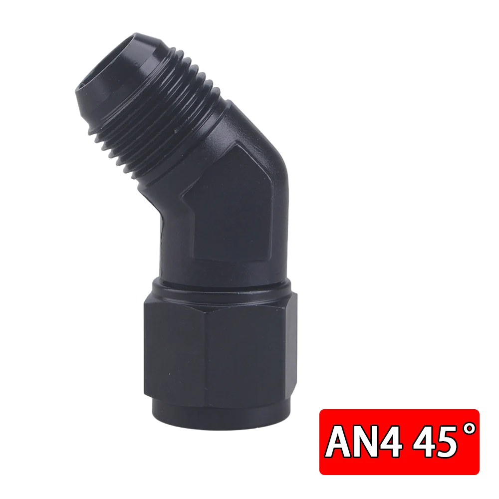 

Топливные фитинги для масляного топлива, анодированный алюминий, Φ 45 градусов 90 градусов, Женская 4-AN12, Мужская черная