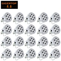 Freeshipping 20XLOT Colorful Flat 7x12W RGBW LED Par Fixture Real Power Low Profile White Shell Best for Wedding Party 90V-240V