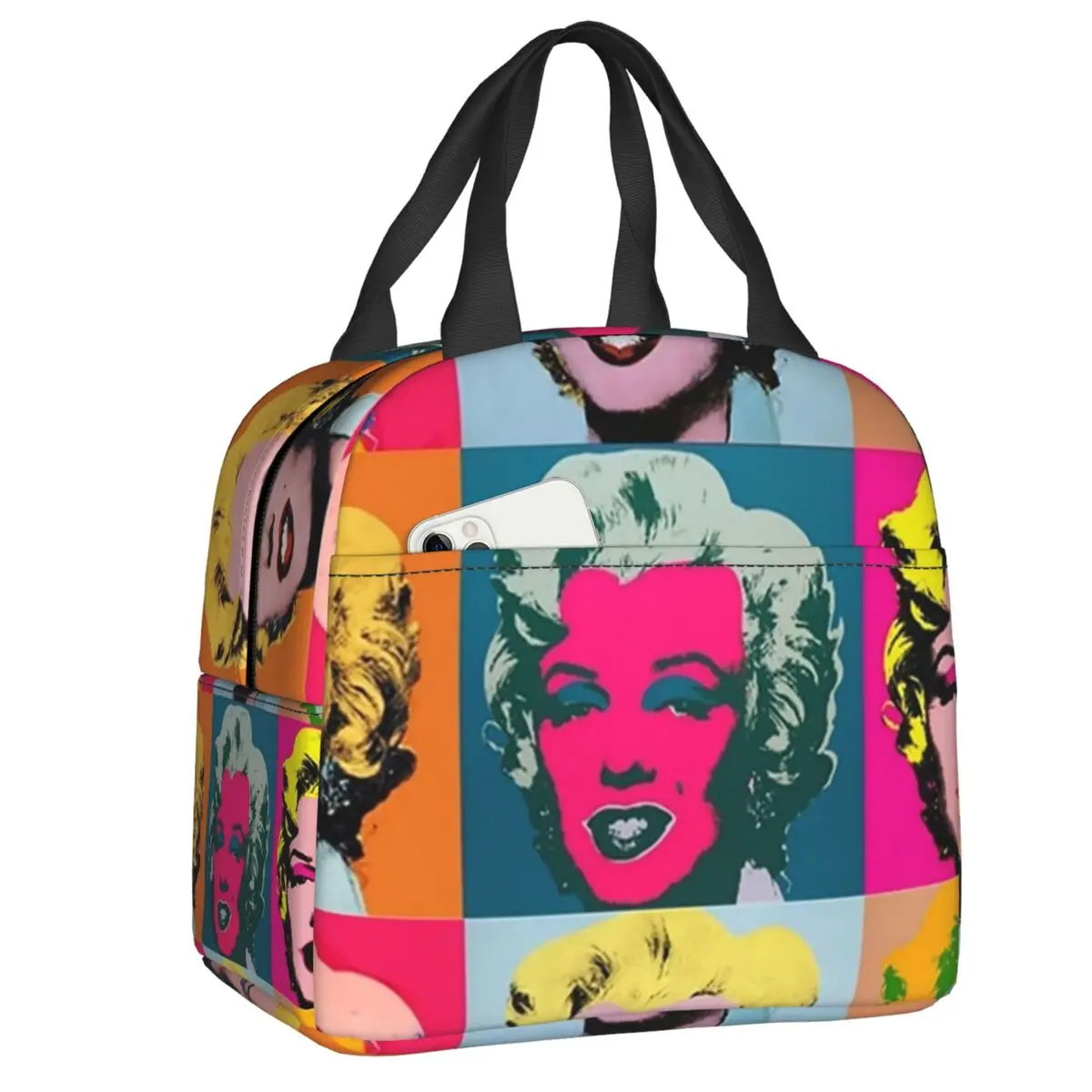 

Personalized Andy Warhol Thermal Insulated Lunch Bags Women Pop Art Resuable Lunch Tote for School Storage Food Box lunchbag