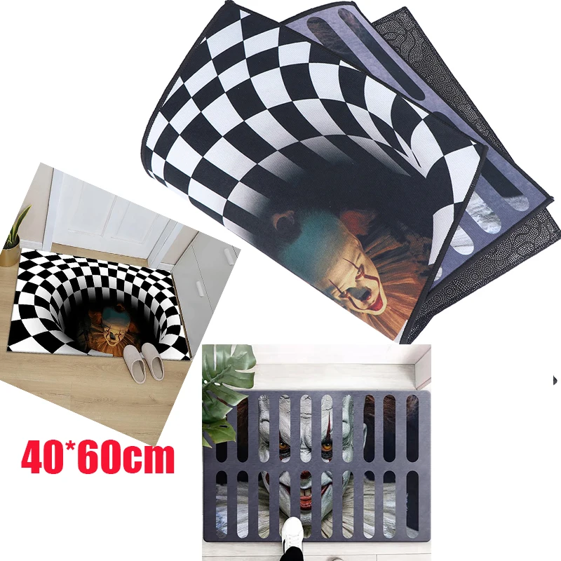 

3D Halloween Carpet Clown Trap Visual Carpet Living Room Bedroom Floor Mat Bedroom Living Room