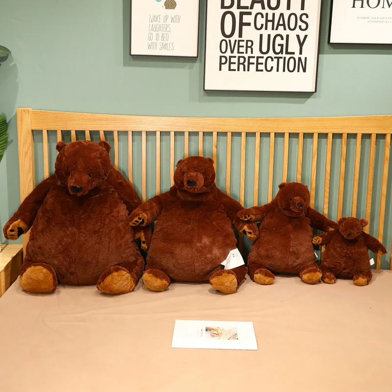 Новинка 40/60/80/100 см коричневый медведь плюшевая игрушка милый Мишка искусственный