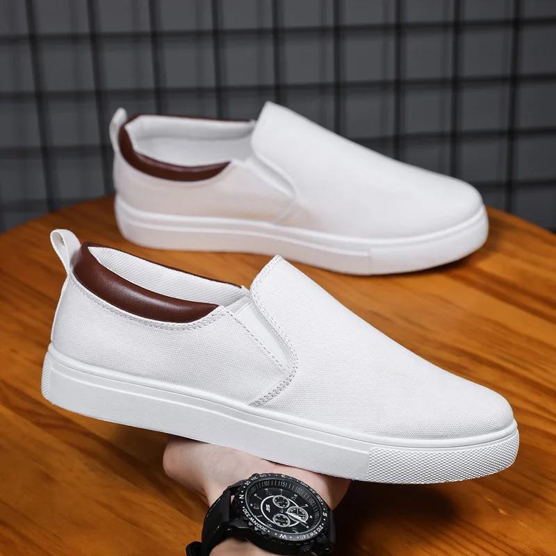 

Feerldi white slip on men mules size 47 canvas cheap man sneakers male autumn casual loafers multi-colors mens tennis shoes