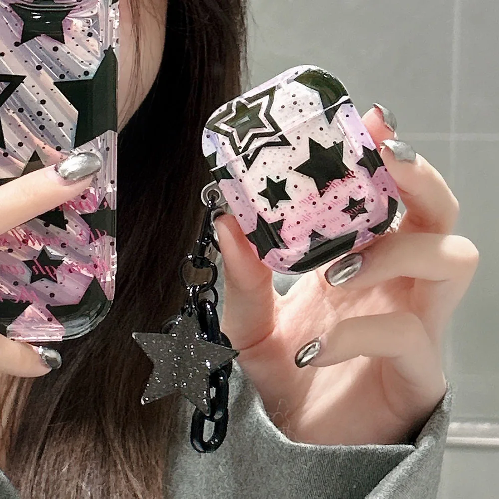 Чехол для наушников Sweet Cool Stars с подвеской в виде черной звезды