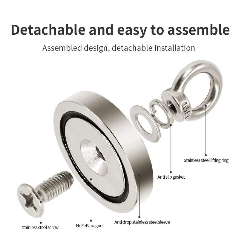 

Сверхмощный Неодимовый Железный борный магнит с потайным болтом, Круглый Сильный подводный магнит для охоты за сокровищами