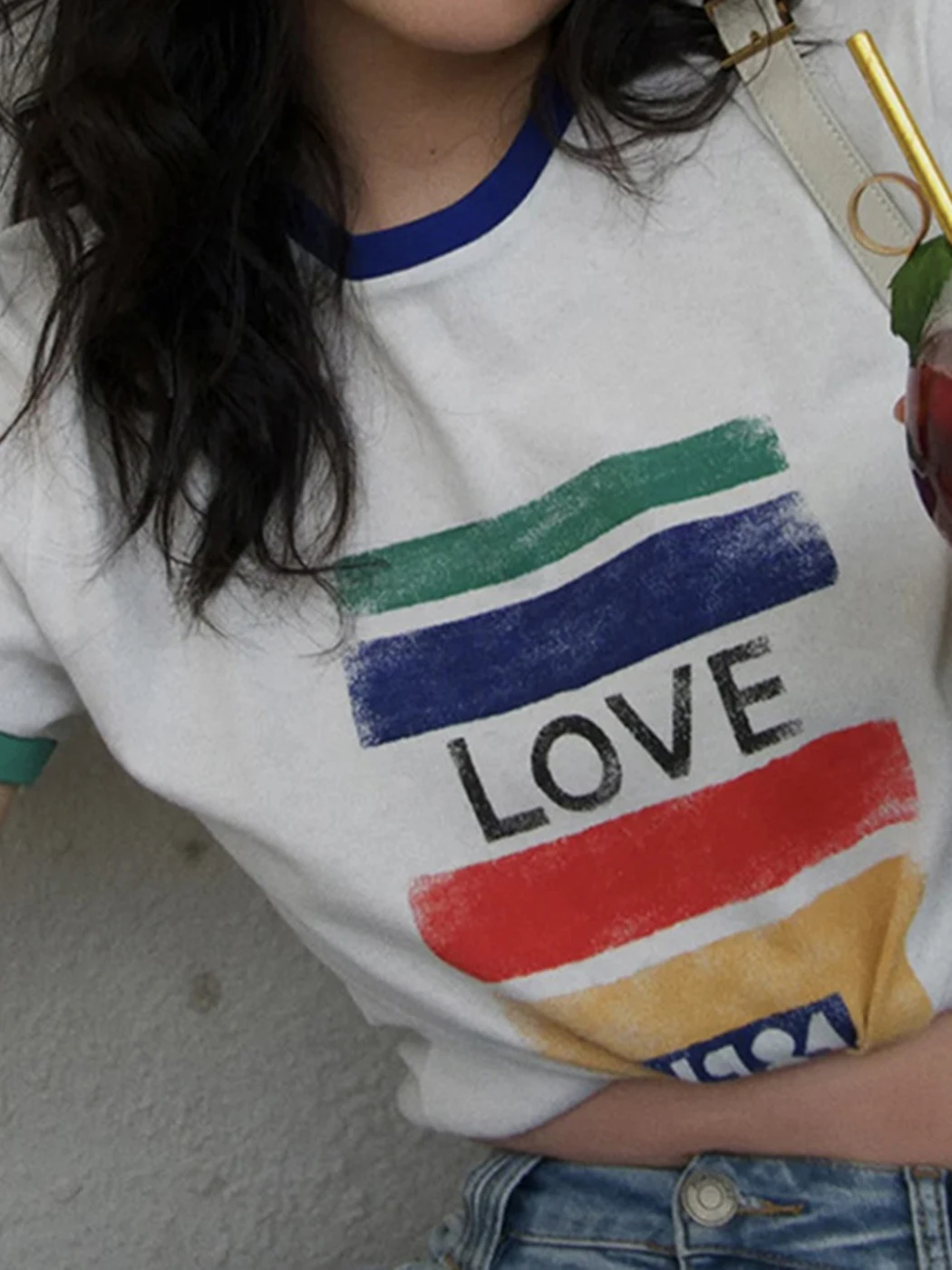 

Color Contrast Letter Print Woman T-Shirts 2022 Summer O Neck Short Sleeve Female Tee Shirt Casual Loose Chic Tops