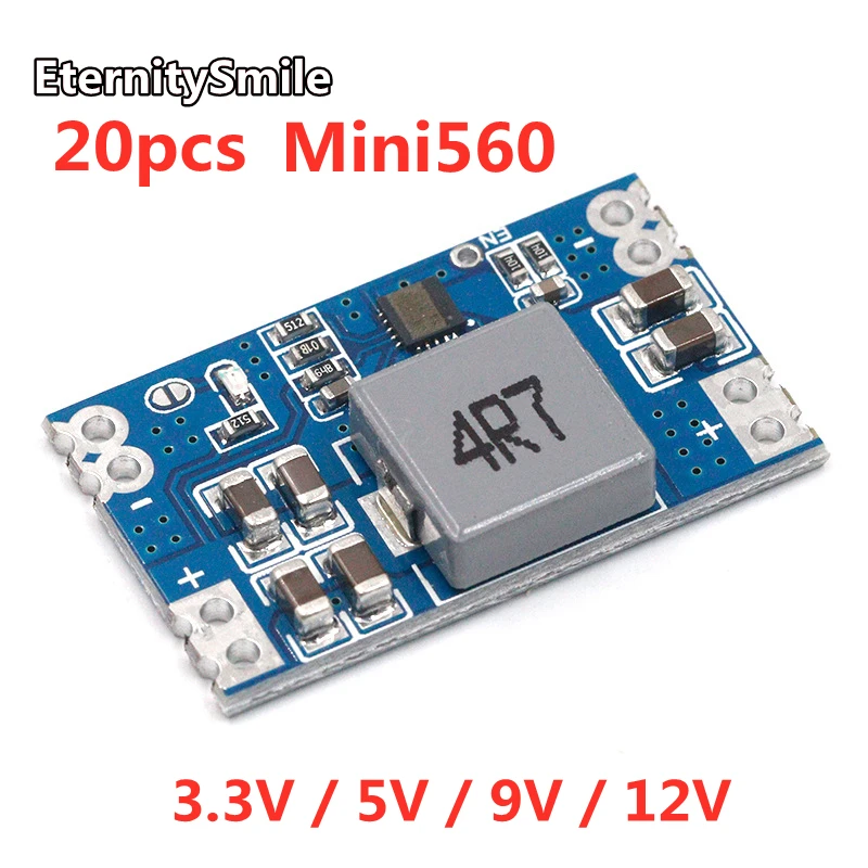 20 шт 5 А Φ mini560 step-down модуль вывода 3 В 9 12 Mini 560 DC 5V 12V/5A |
