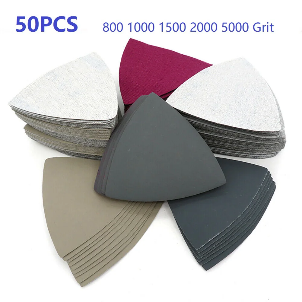 

50pc 90mm Wet Dry Sanding Sheets Triangle Sandpaper 800 1000 1500 2000 5000 Grit Sandpaper(800/1000/1500/2000/5000 Grit)