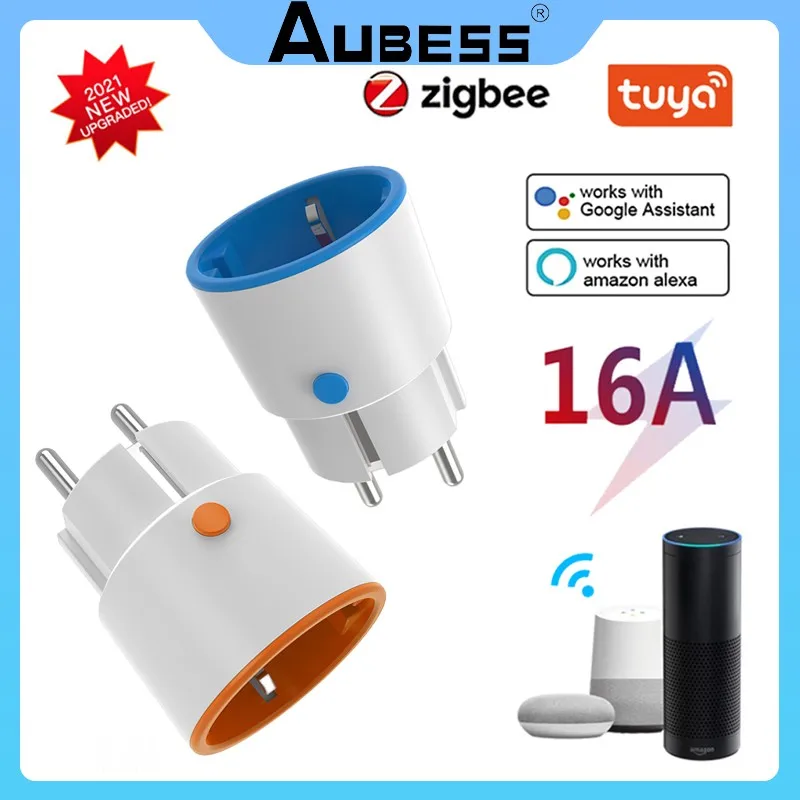 

Zigbee Plug Power Monitor 16a Smart Plug Remote Control Via Alexa Google Home Smart Home Eu Smart Plug Wifi Plug Power Adapter