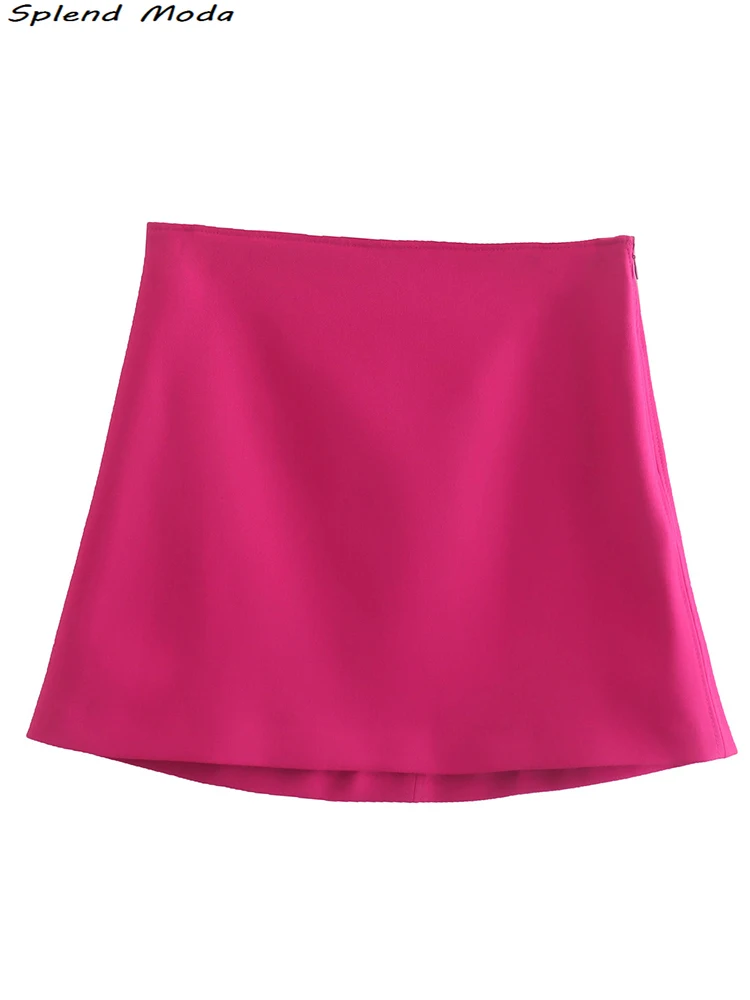 

2022 ZA Women Summer Fashion Office Lady Style Zipper Mini Skirt Casual Chic High Waist Short Skirts Faldas De Moda