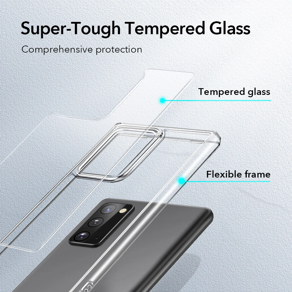 ESR for Note 20 Ultra Case for Samsung Note 10 Plus Tempered Glass Case for Galaxy Note 20 Clear Protective for S20 Plus Ultra