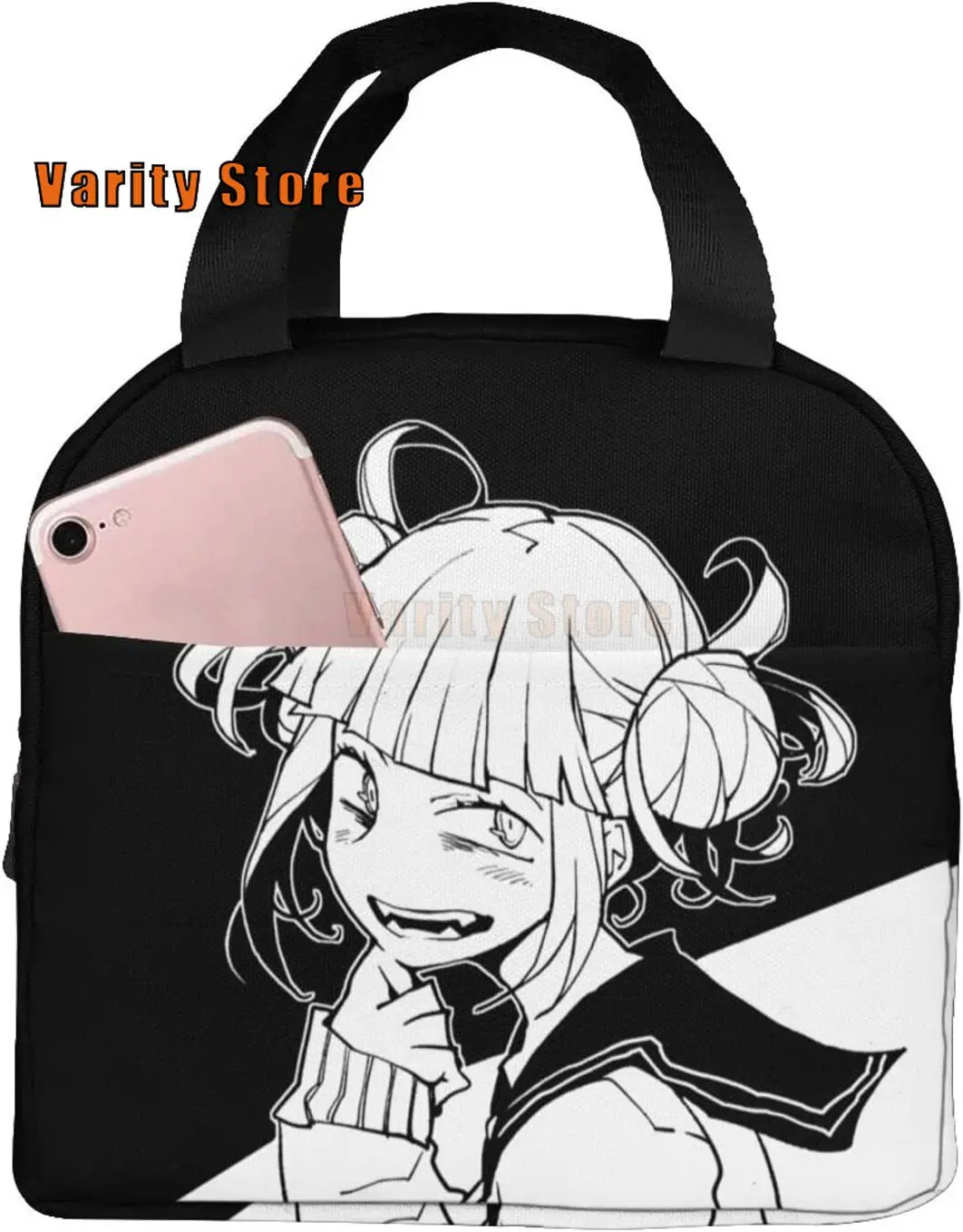 

Аниме Сумка Для ланча для мальчиков и девочек, Портативный Ланч-бокс, многоразовые сумки для ланча, вместительная сумка-тоут