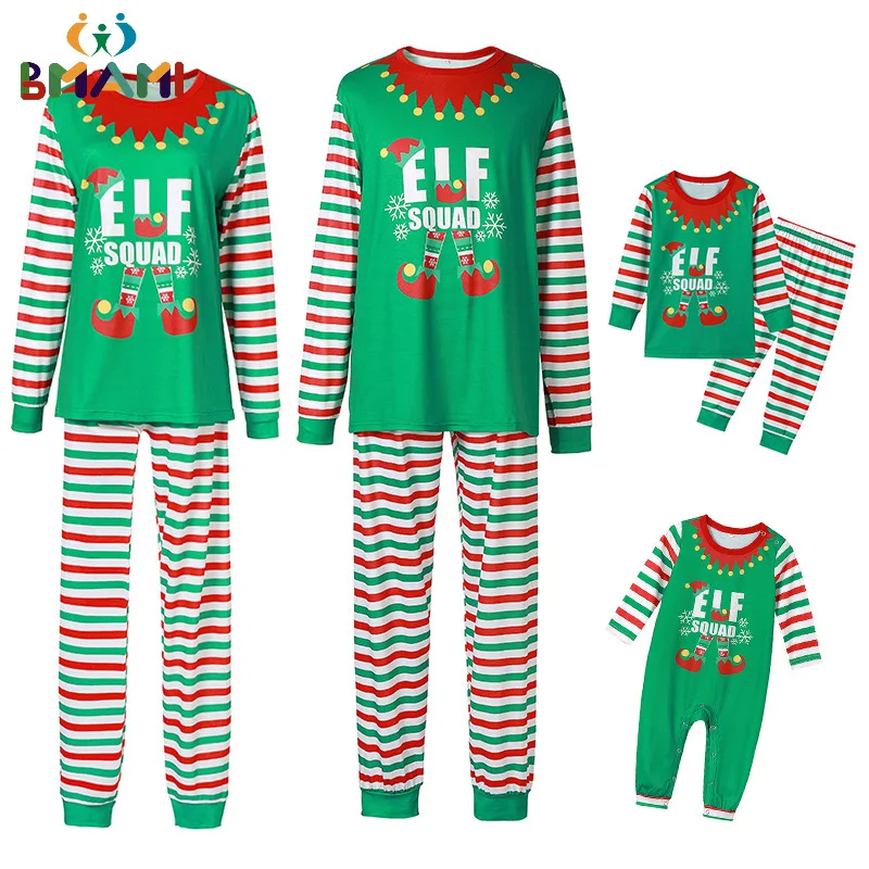 

Xmas Mother Father Kids Family Matching Outfits Christmas 2023 Letter Printed Pajama Sets Baby Rompers Sleepwear Family Set Look
