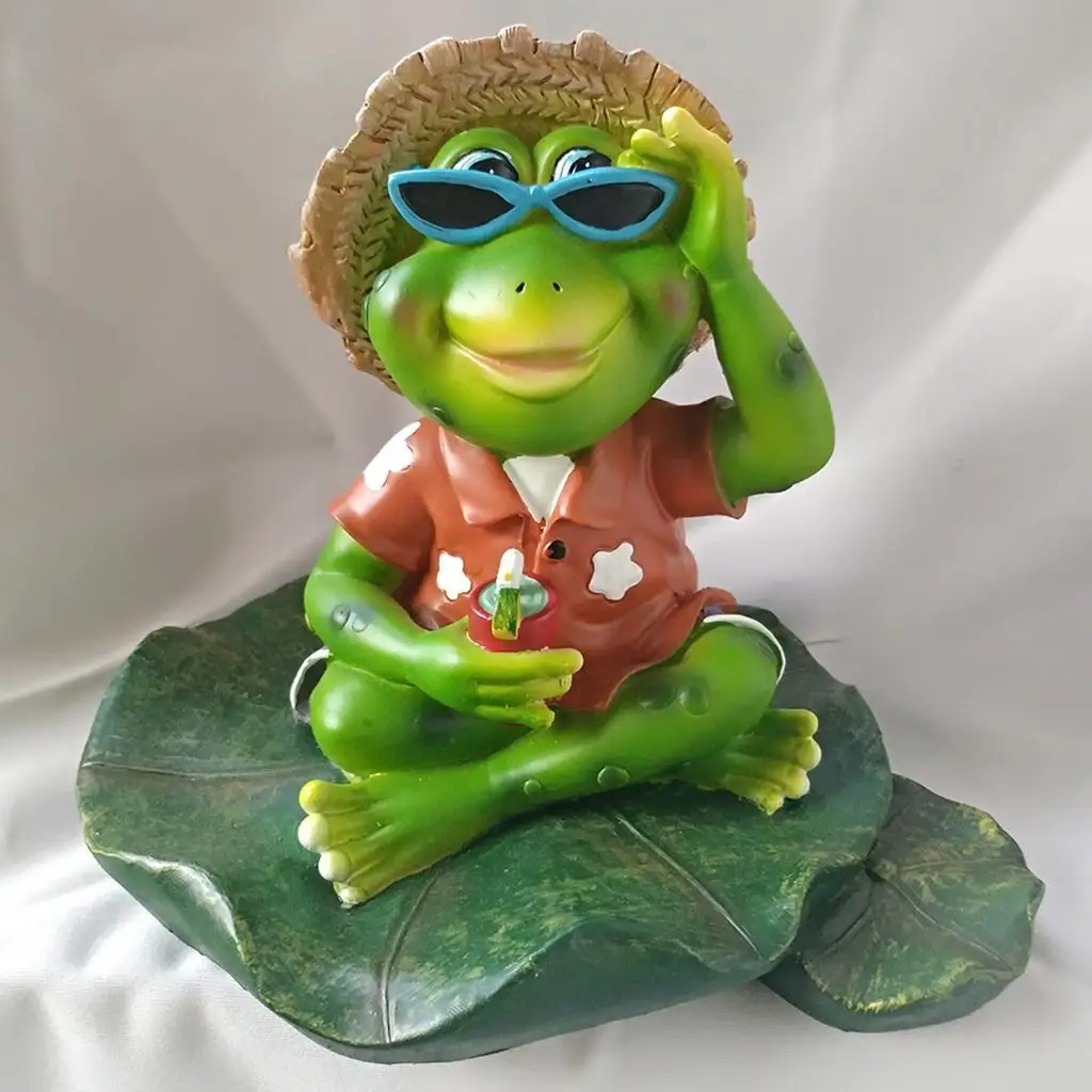 

Vivid Animal Statue Duck Frog Figurines Garden Sculpture Photo Props