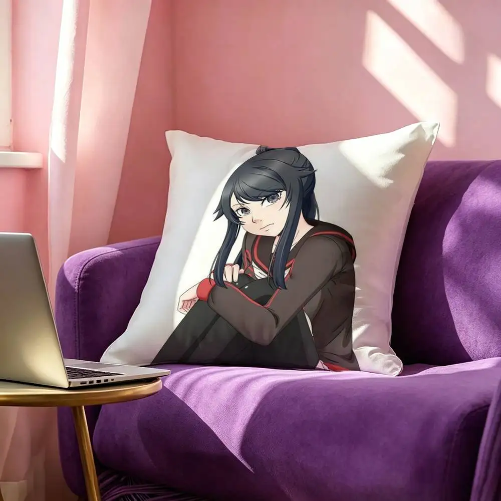 Фото Наволочка Y-Yandere S-Simulator Ayano Aishi с двусторонней печатью, наволочка для спальни, наволочка для дивана, чехол для подушки №3