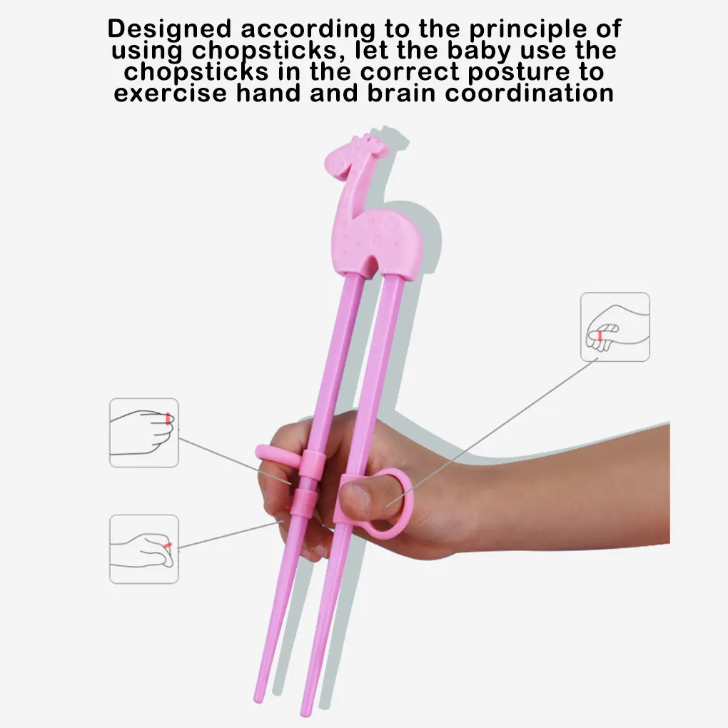 

Детские палочки для еды, набор посуды с нескользящей прочностью, многоразовые Мультяшные палочки для еды, для обучения, для просвещения