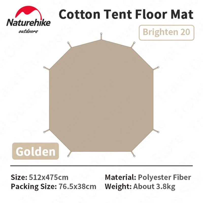 

Naturehike Brighten20 Cotton 20.0 Floor Mat Hiking Picnic Moisture-Proof Pad Polyester Fiber 512x415cm - NH20ZP012