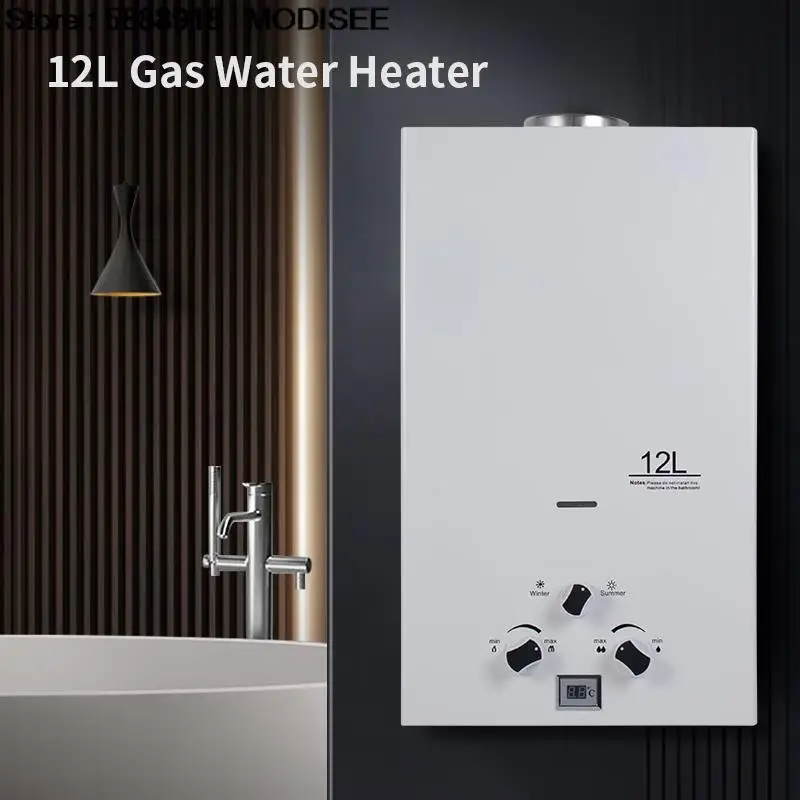 

12L Propane LPG Hot Water Heater Gas Tankless Instant Boiler 24KW Home Appliance With Shower Head Kit For Home Outdoor Camping