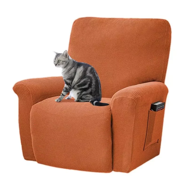

Recliner Cover Utility Pocket Design Recliner Sofa Cover Rocking Chair Cover For Pet Soft Thick Fiber Furniture Protector With