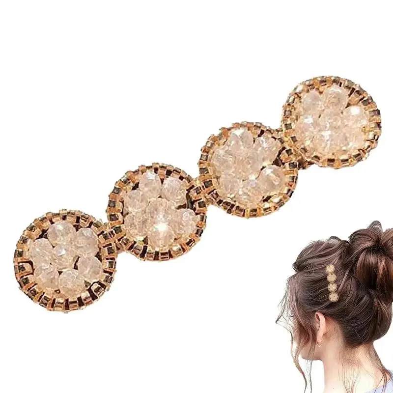 Crystal Braided Hair Clip Multi-Color Sparkling Crystal Stone Hair Clip Easy To Use Hair Accessories Tool For Women Girls Kids
