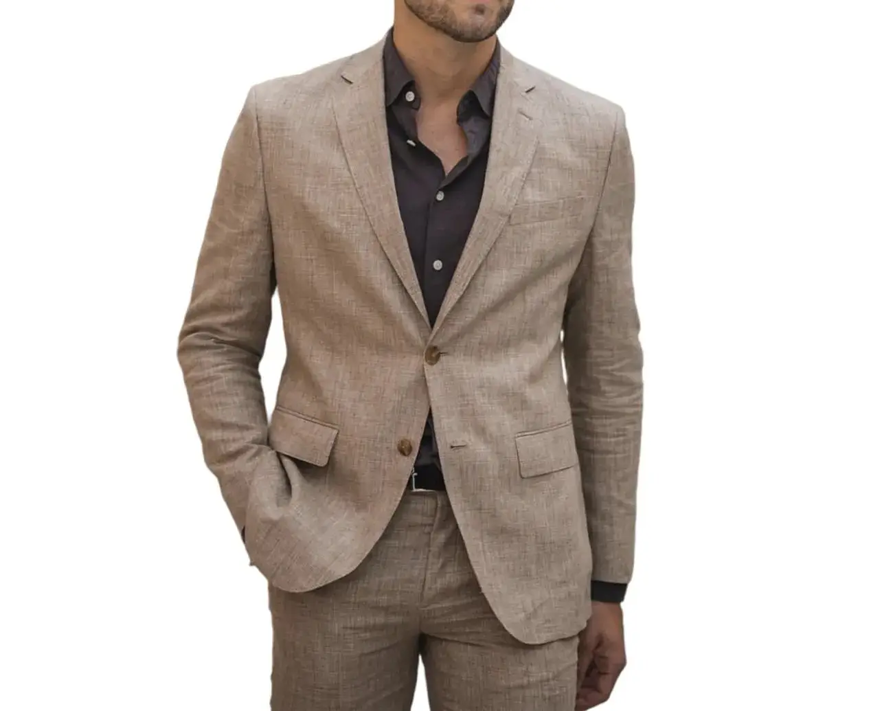 

Модные летние льняные мужские костюмы, индивидуальный пошив, 2 предмета, блейзер с брюками, повседневные смокинги, повседневная одежда, мужской комплект одежды, костюм для мужчин