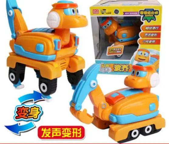 

Newest ABS Big Deformation Gogo Dino Action Figures with Sound REX Transformation Car Airplane Motorboat Crane Dinosaur toys 9