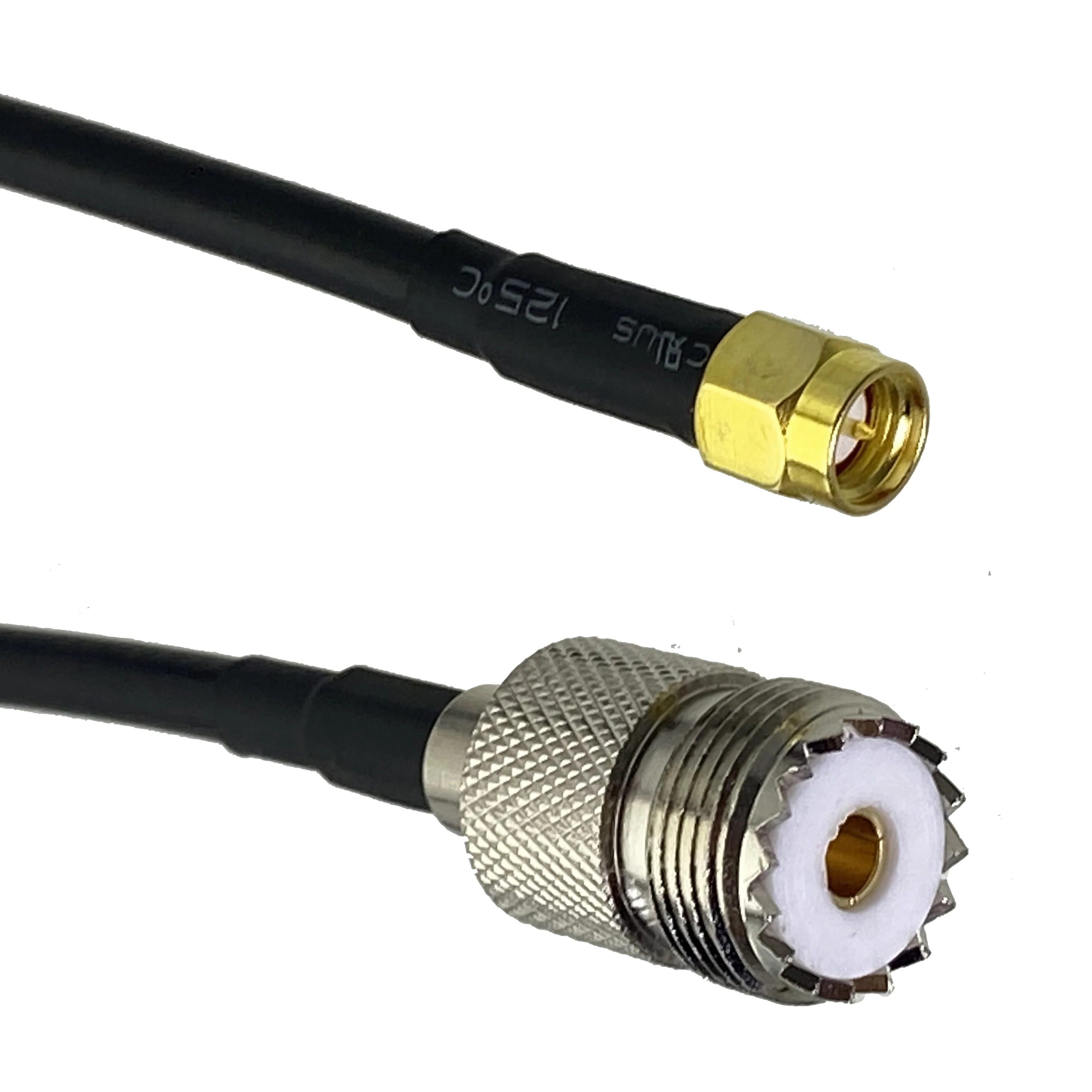 1Pcs RG58 Cable UHF SO239 Female Jack to SMA Male Plug Connector RF Coaxial Straight 6inch~20M