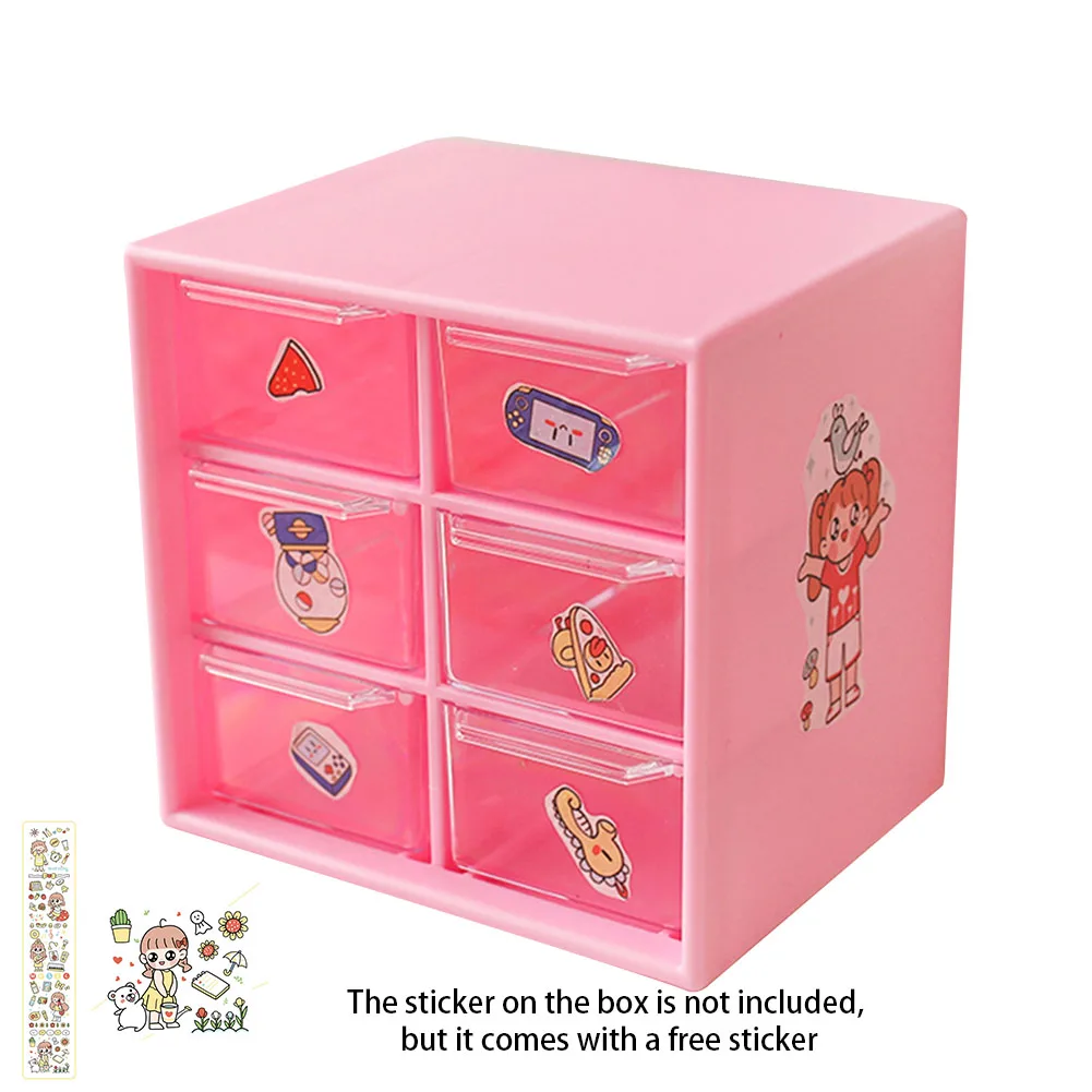 

Gift Girls Multifunction Easy Install Makeup Organizer Save Space Home Desktop Decor With Sticker Drawer Storage Box Double Hook