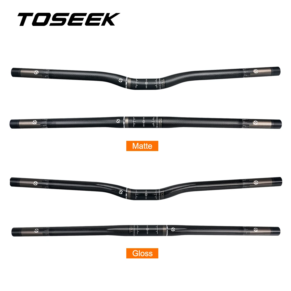 

Ультралегкий углеродный руль TOSEEK MTB, горизонтальная плоская ручка, 400-700 мм, одна форма руля велосипеда, запчасти для велоспорта