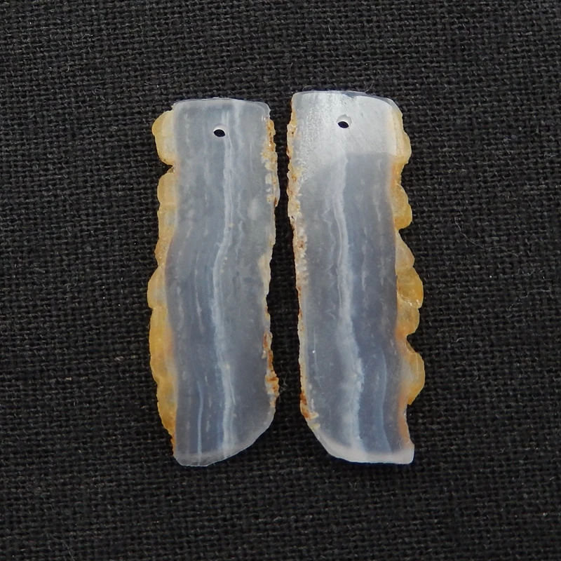 

Nugget Blue Lace Agate earring beads,stones for earring making36x12x3mm6g