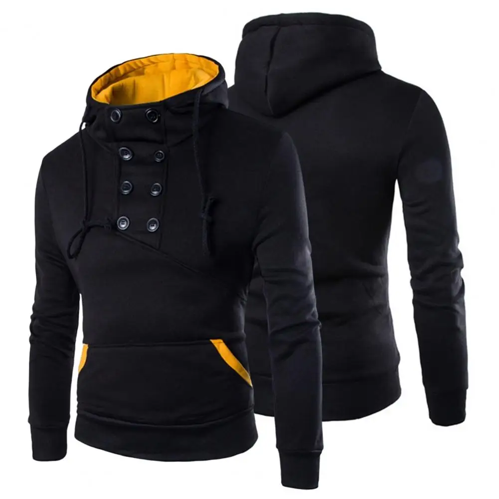 

Men Autumn Hoodie Trendy Soft Hooded Elastic Cuff Spring Hoodie for Home Hoodie Winter Hoodie