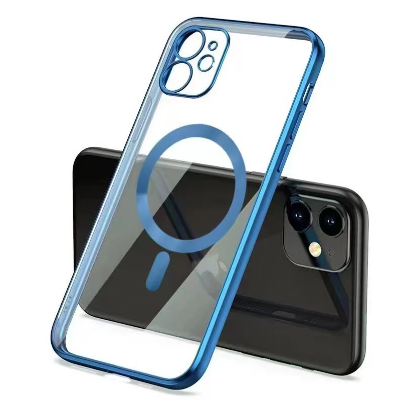 

For Magsafe Magnetic Wireless Charging Case For iPhone 13 12 mini 11 Pro MAX Plating Shockproof Electroplate Back Phone Cover