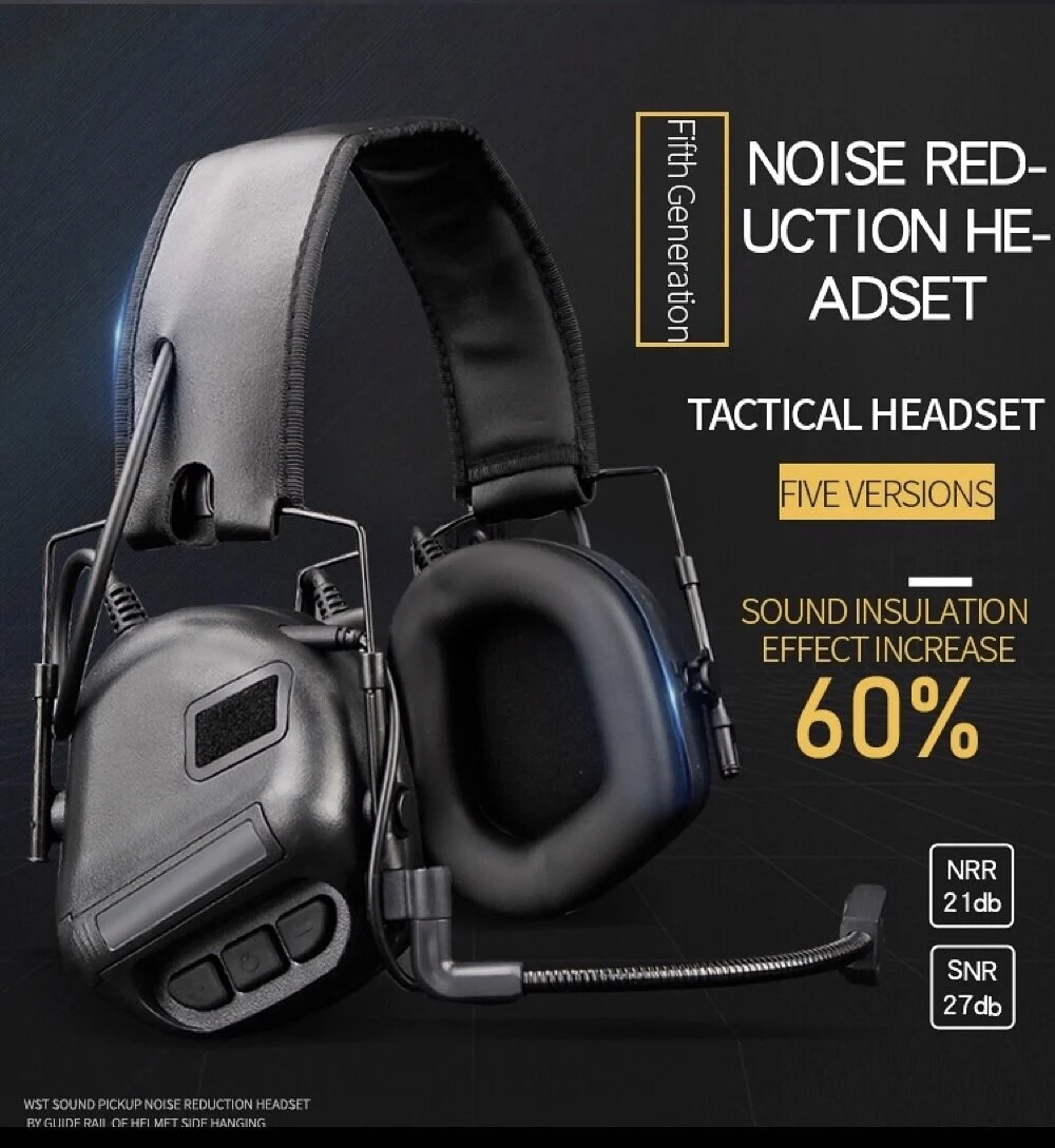 Tactical Head-Mounted Communication Noise Canceling Headphones Hunting Sound Pickup Noise Reduction Headset Hearing Protective