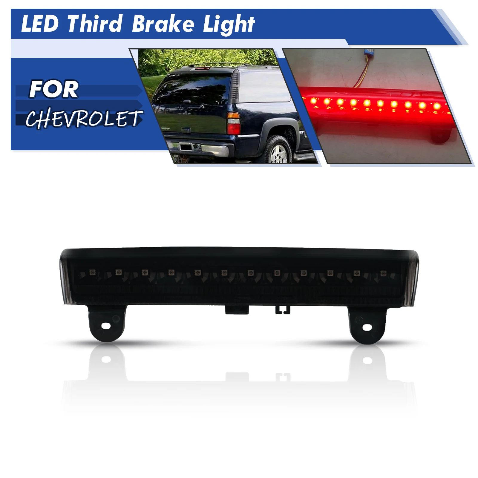 

For Chevrolet Tahoe Suburban GMC Yukon XL 1500 2500 15170955, LED High Mount Third Brake Light Signal Lamp Vehicles Accessories