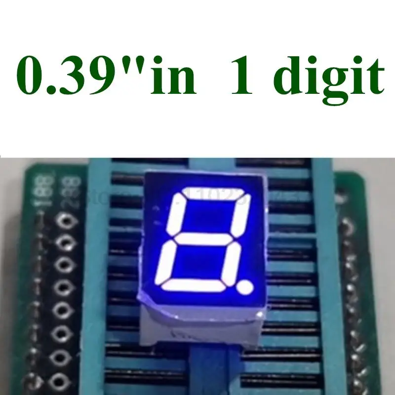 

10PCS/LOT 0.39 inch 1 Bit 7 Segment BLUE LED Display Digital Tube Plastic Metal Common anode(Nixie tube)