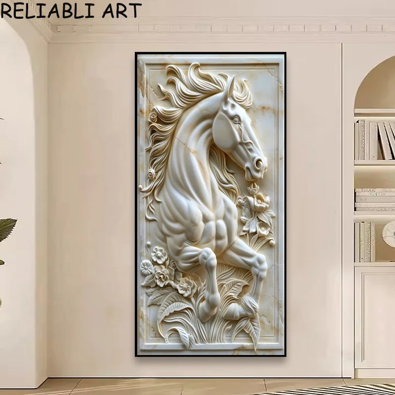 

Настенная картина RELIABLI ART "Белые цветы, лошадь, животные"