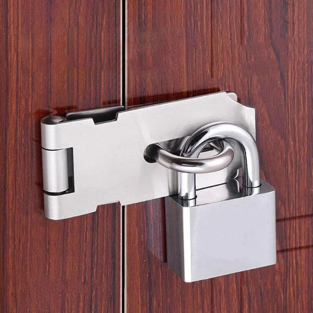 

Durable Door Clasp Lock Stainless Steel For Wood Door Hardware Hasp Staple Shed Latch Padlock Clasp Anti Theft