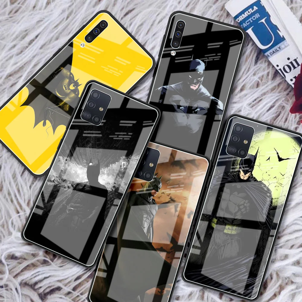 Стеклянный чехол Бэтмен для Samsung Galaxy A51 A52 A71 M51 A50 A91 A31 A12s A70 M31 M30s закаленный