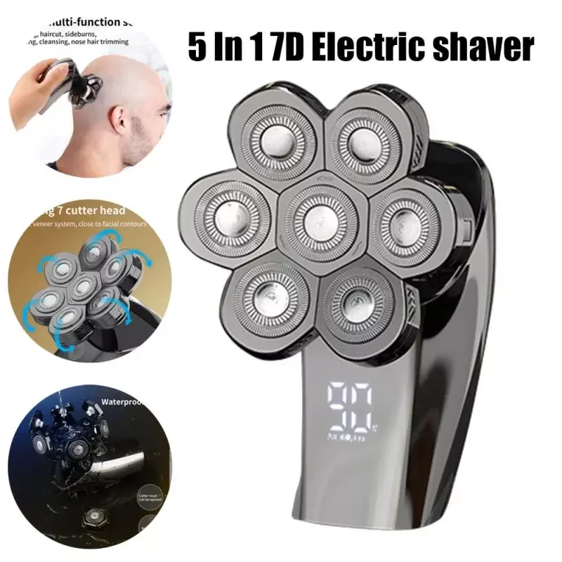 

USB перезаряжаемая Бритва для бороды для мужчин триммер для тела набор для ухода за лицом 7D машинка для бритья