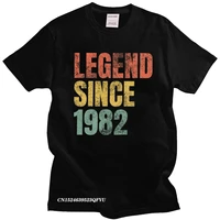 retro 38th birthday camisa streetwear tshirt men pure cotton leisure t shirt crewneck camisas men legend since 1982 tee shirt