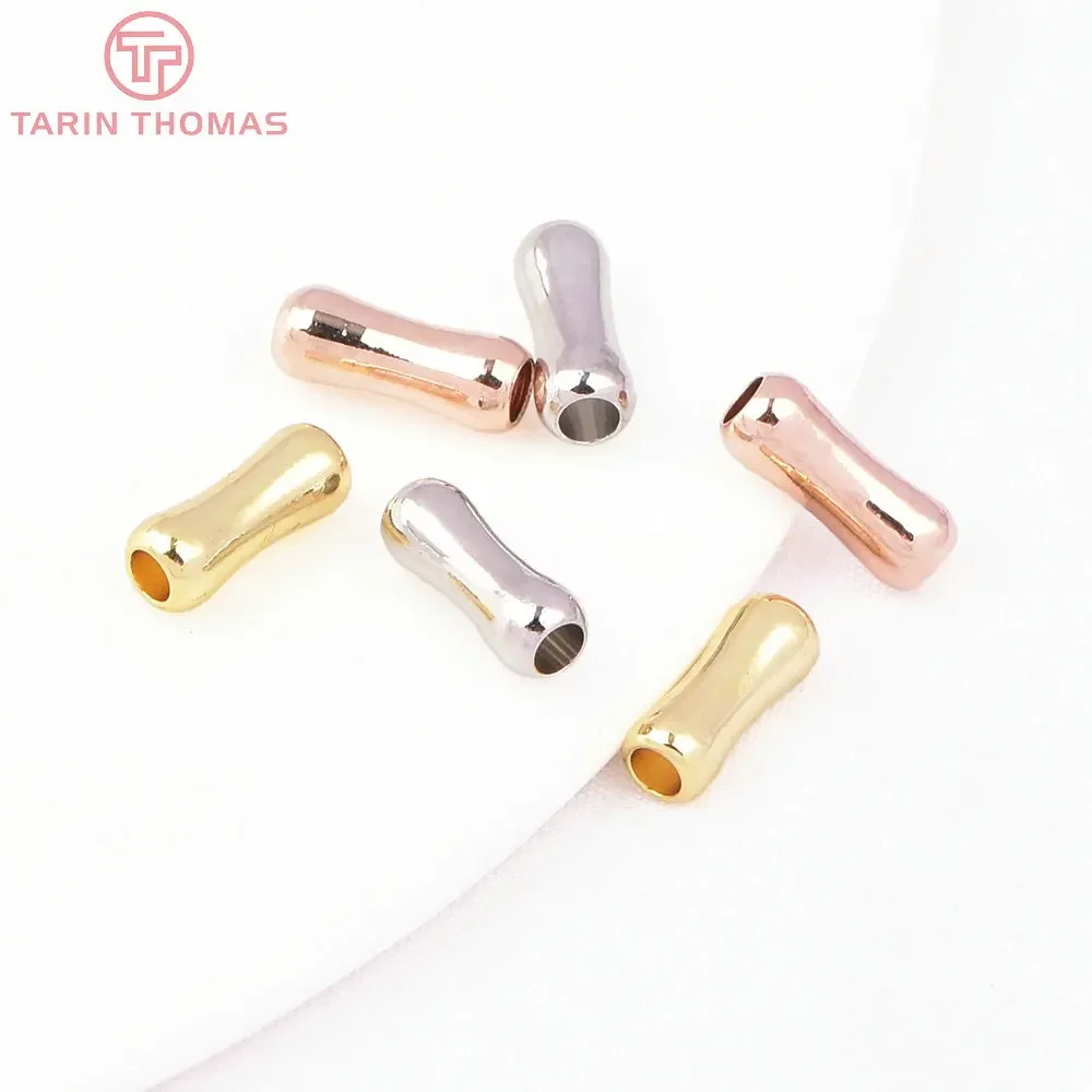 (5478) 20 шт. 3x9 мм 24-каратного золотого цвета латунные бусины-разделители в форме