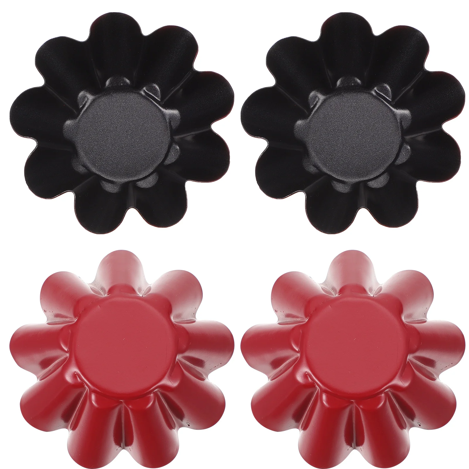 

4 шт. круглых стандартных многоразовых форм для выпечки из углеродистой стали (красный, черный)