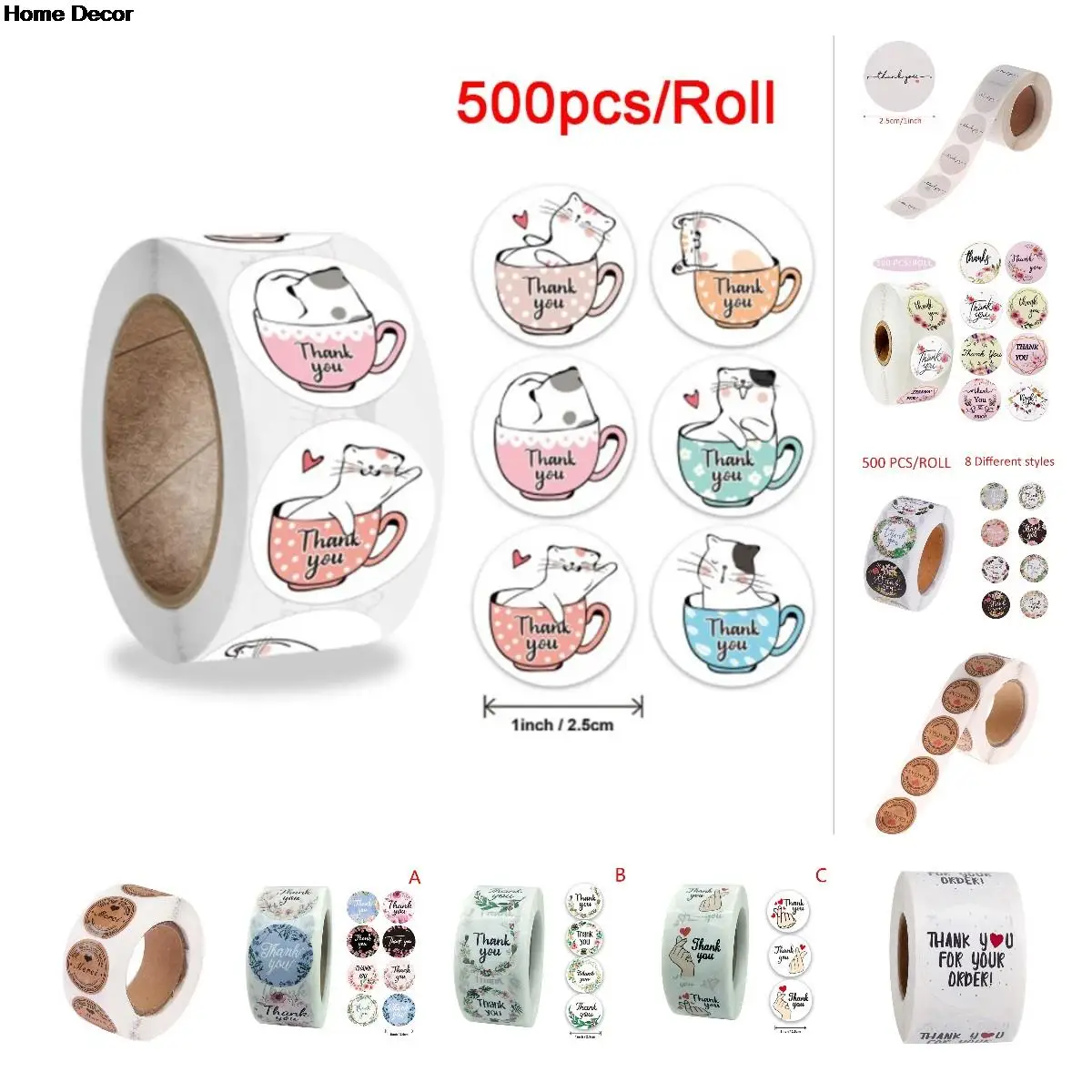 

500 шт., яркие разноцветные наклейки