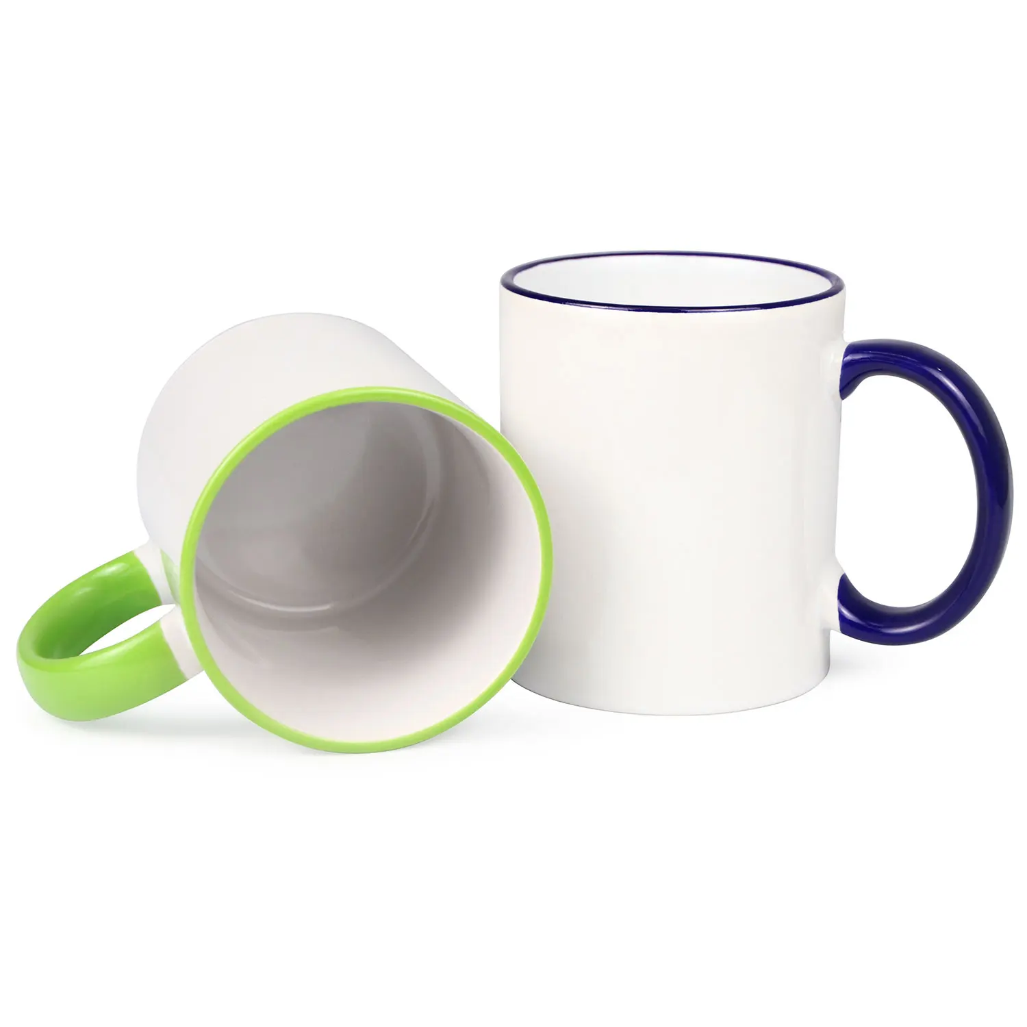 

36pcs 11OZ Sublimaiton Superfine Mug With Colored Rim and Handle/Wholesale Blank Milk Coffee Cups Heat Press Parts