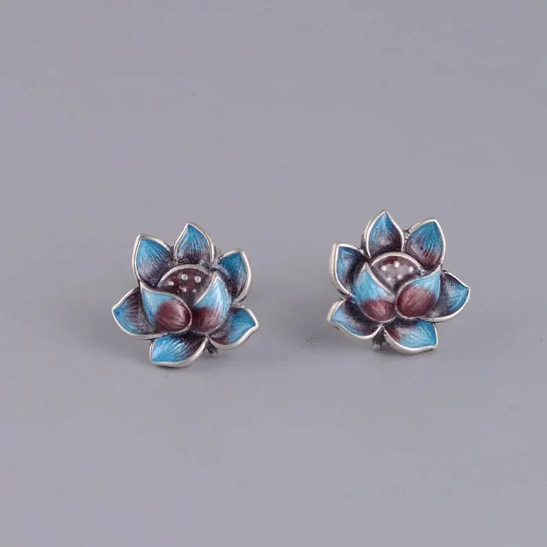 

Lotus Earrings Lotus Stud Earrings, Lotus Studs, Lotus Flower Earrings, Gift for Her