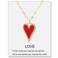 red heart love pendant necklace for women choker long chains neck lace gold color collar lovers gift boho party fashion jewelry