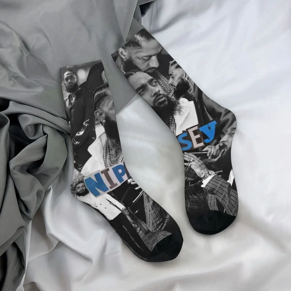 Баскетбольные носки Crazy Design N-Nipsey Hussles для музыкантов из полиэстера женщин и